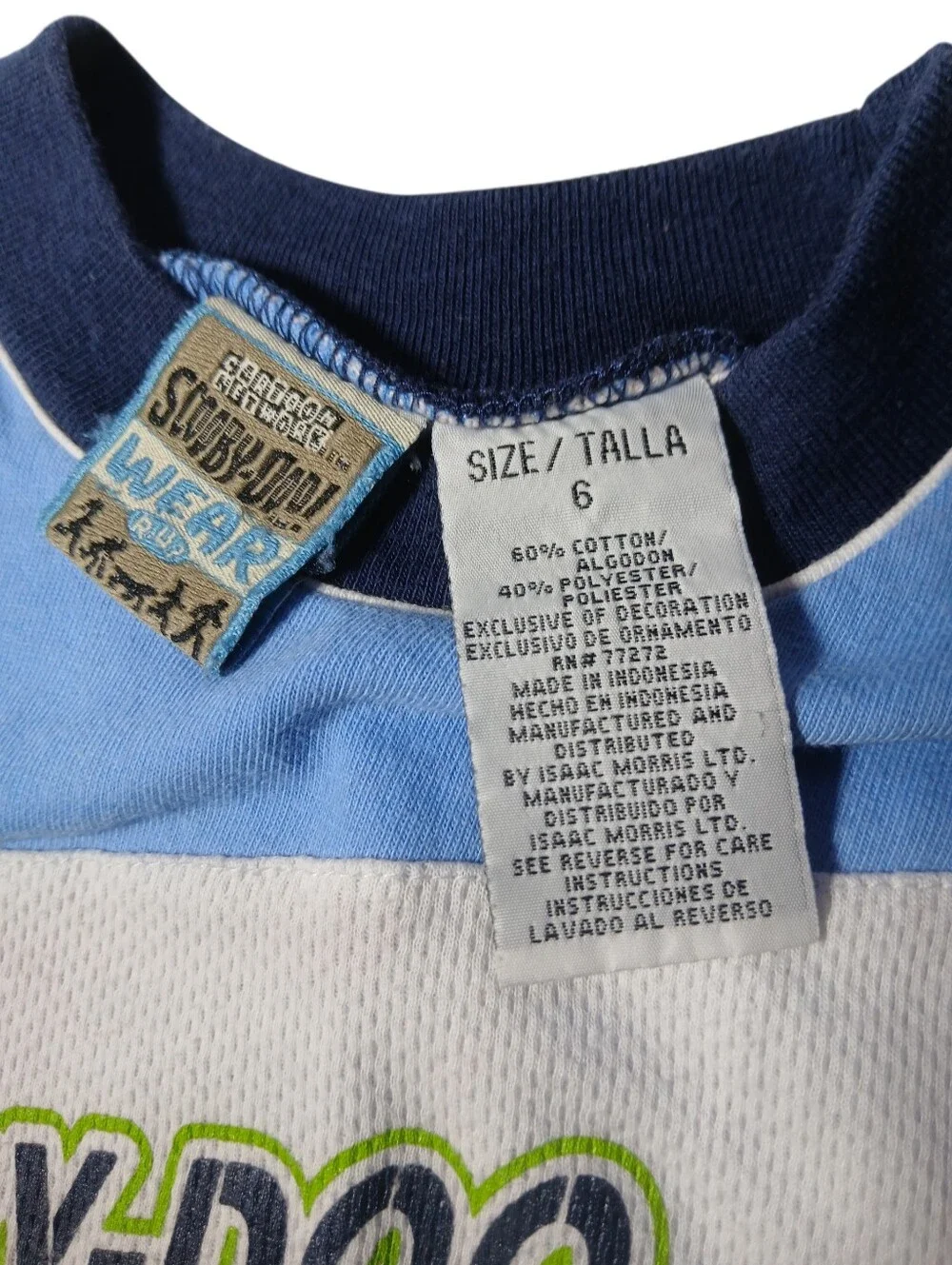 Vintage Scooby-Doo Blue Boys Embroidered Tank Top Shirt Size 6